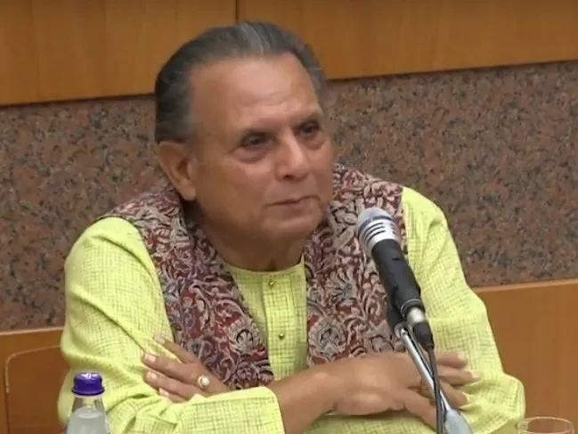 Bharat Gupt speaking at a theatre festival in Athens, 2019