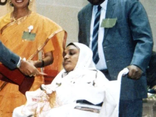K. V. Rabiya receiving the National Youth Award, 1990s