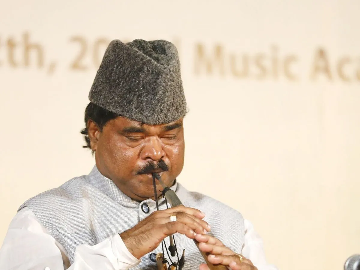 S. Ballesh Bhajantri playing the shehnai